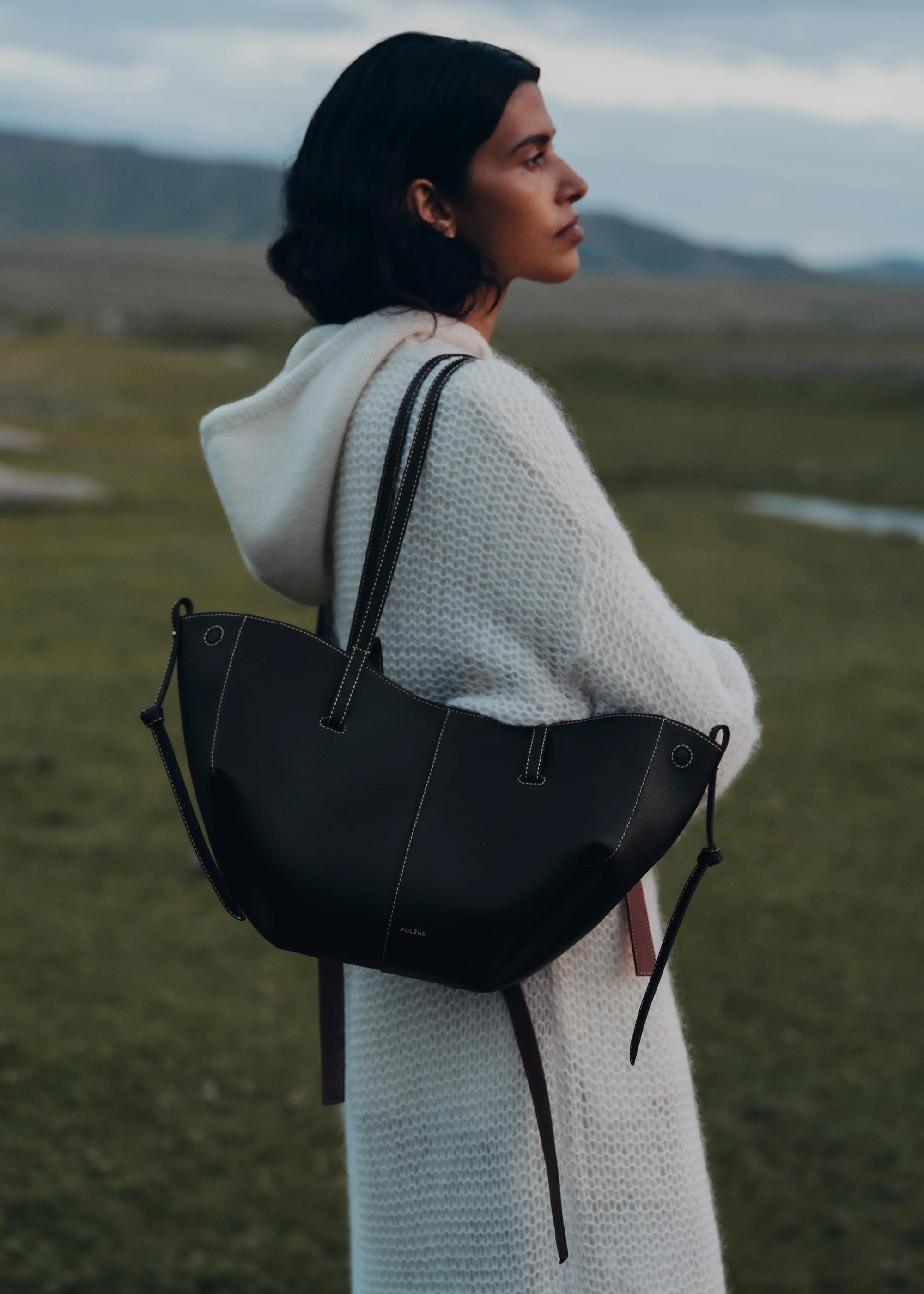 Cyme Mini - Textured Black with Ecru Stitching - Image 2