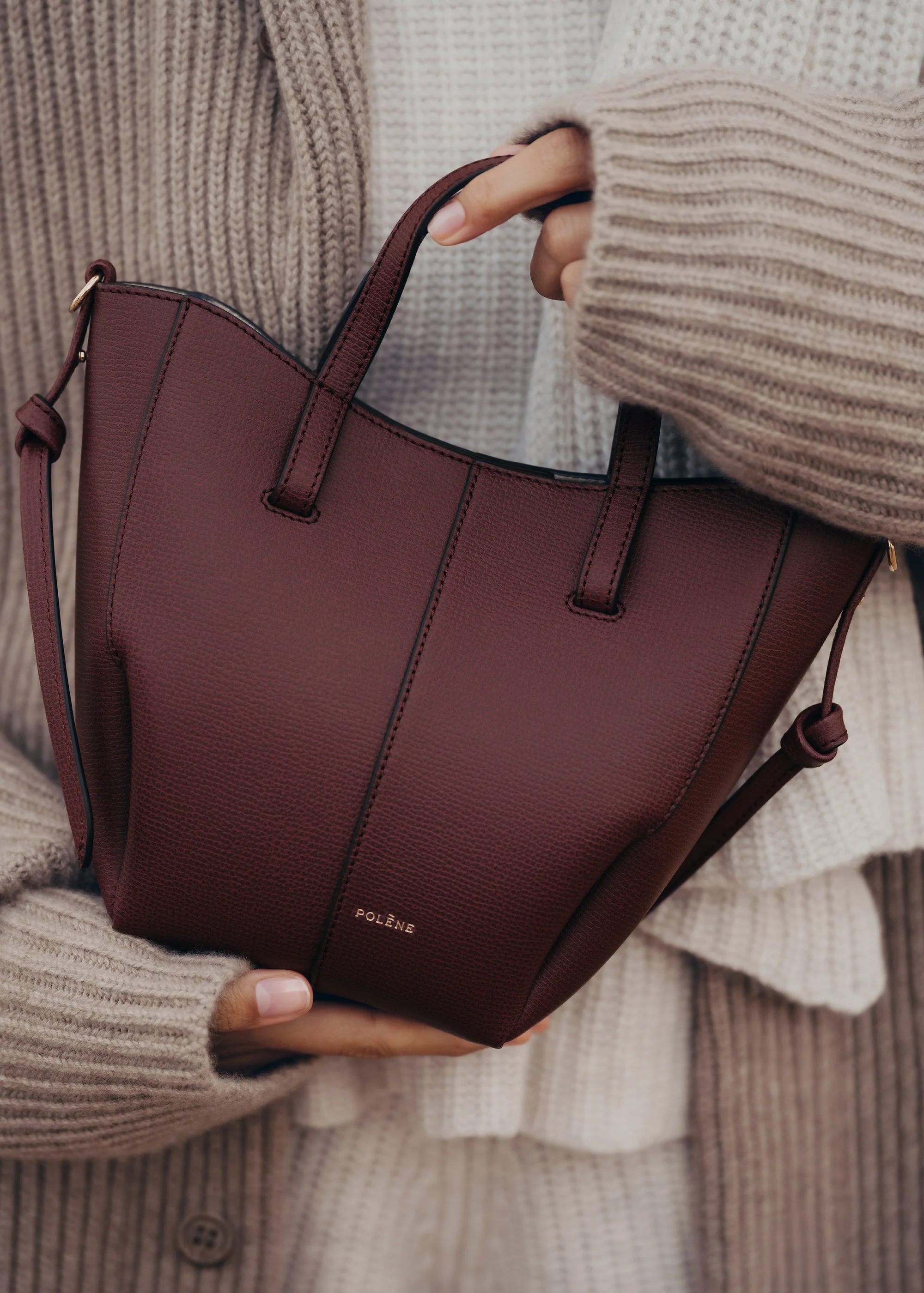 Cyme Tote Nano - Textured Black Cherry - Image 3