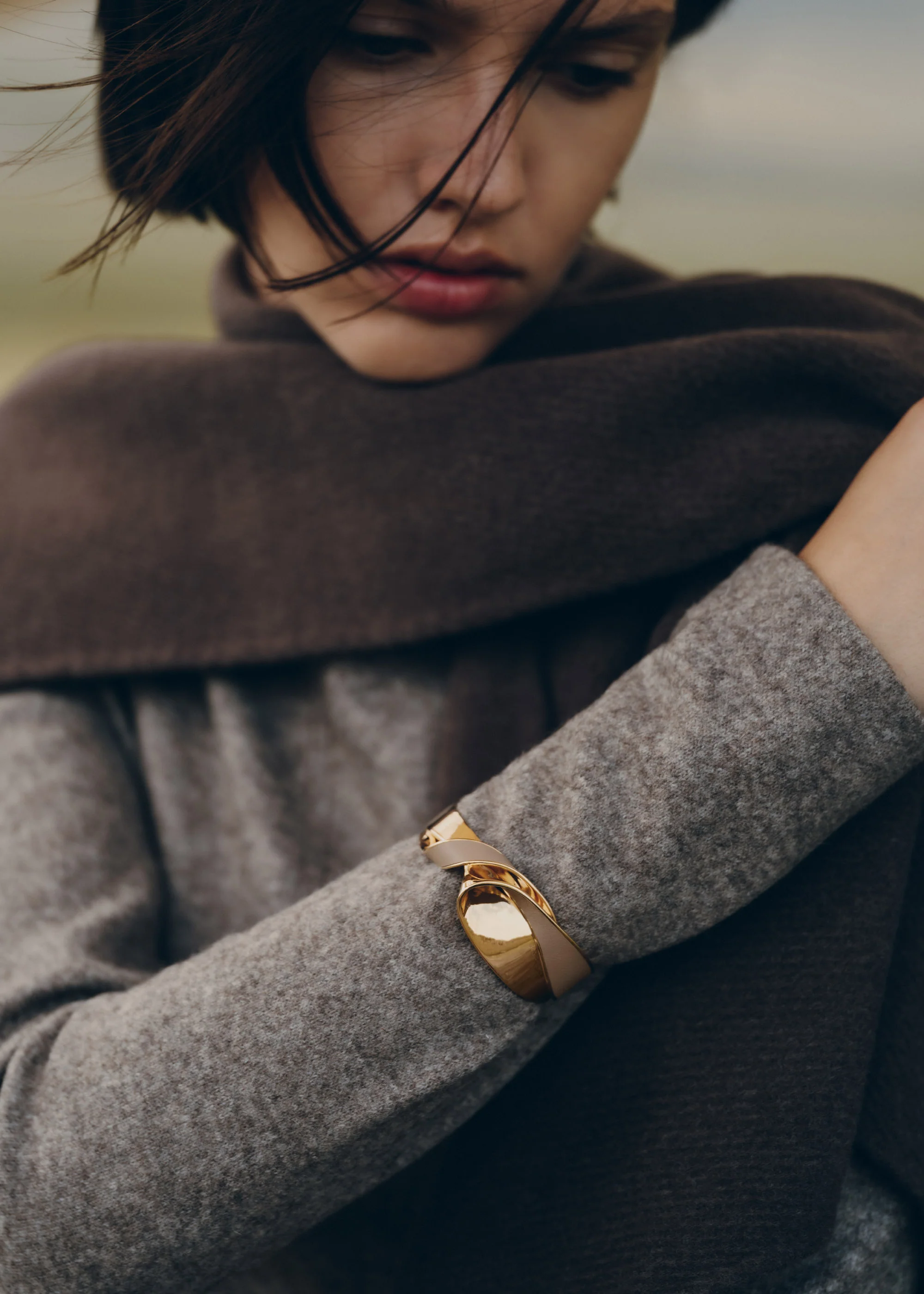 Éole Cuff - Taupe Leather - Image 2