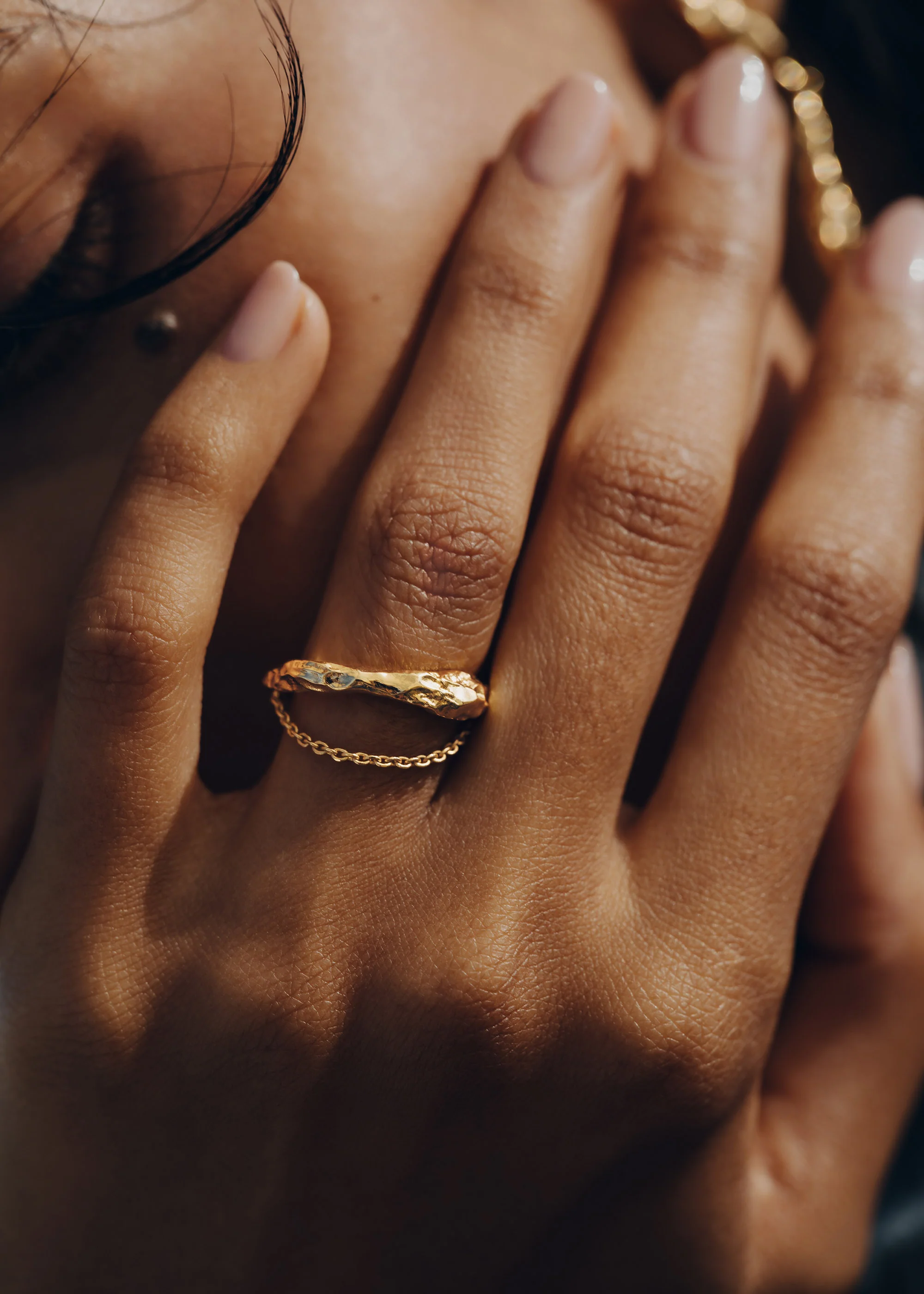 Eroz Chain Ring - 24 carat gold-gilded edition - Image 2