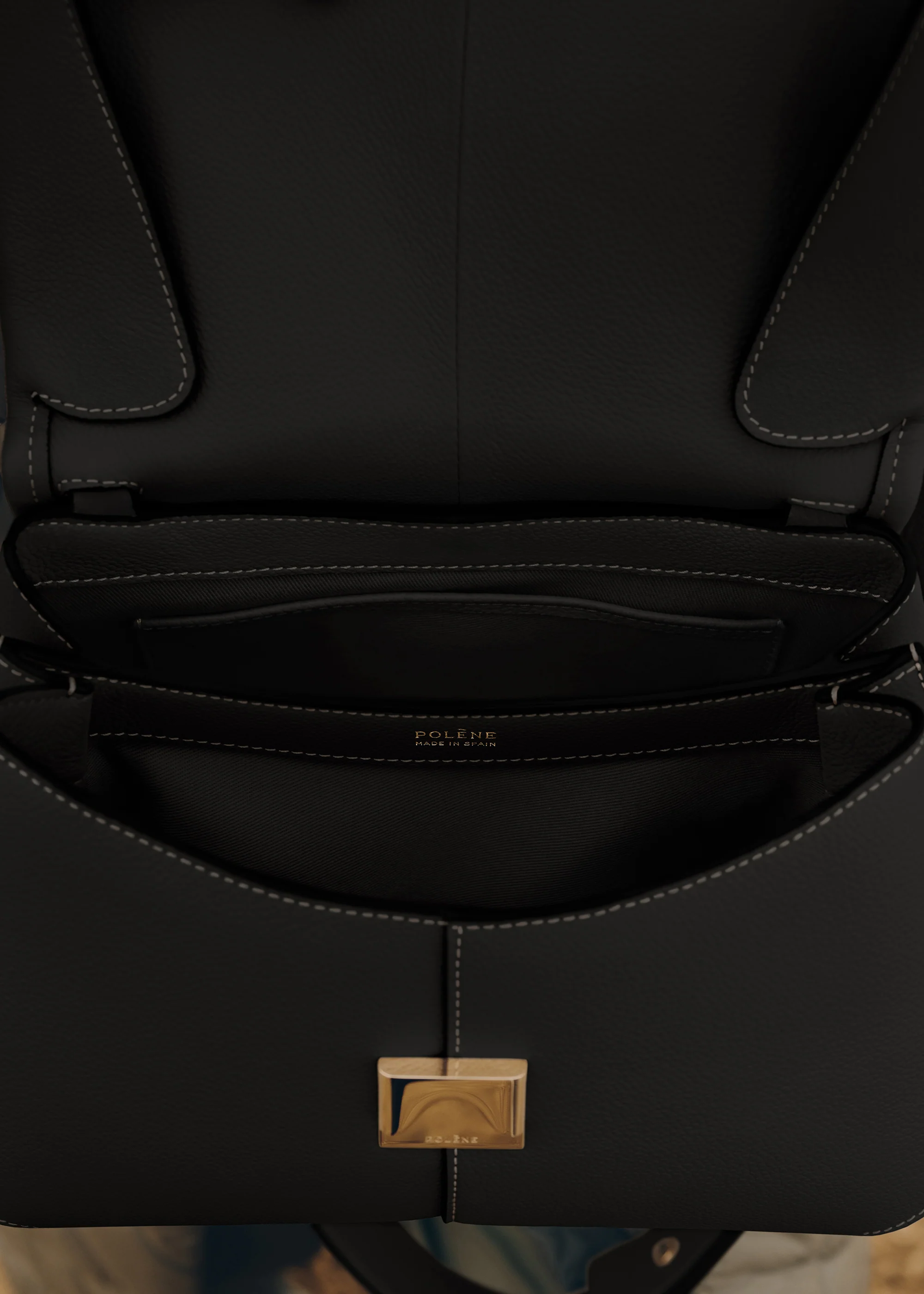 Mokki - Textured Black with Ecru Stitching - Image 8