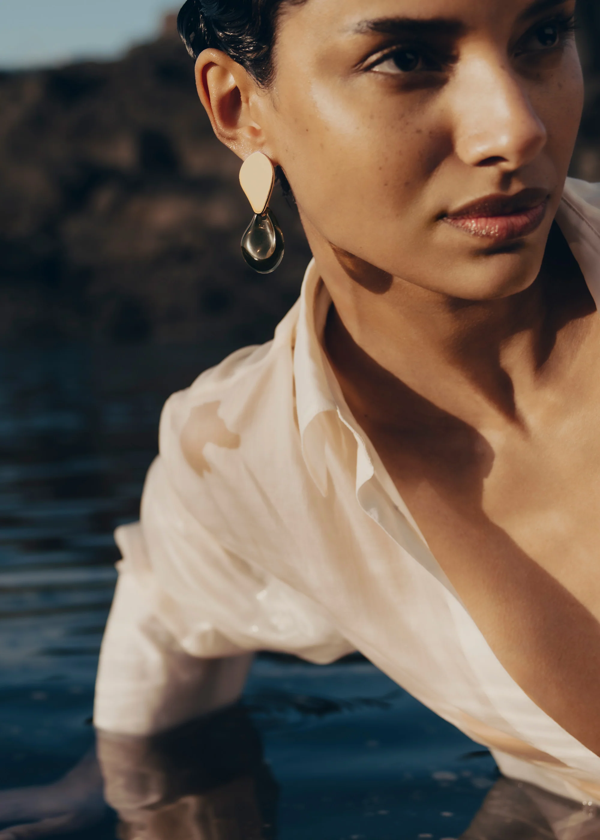 Naé Earrings - Smoked glass - Image 2