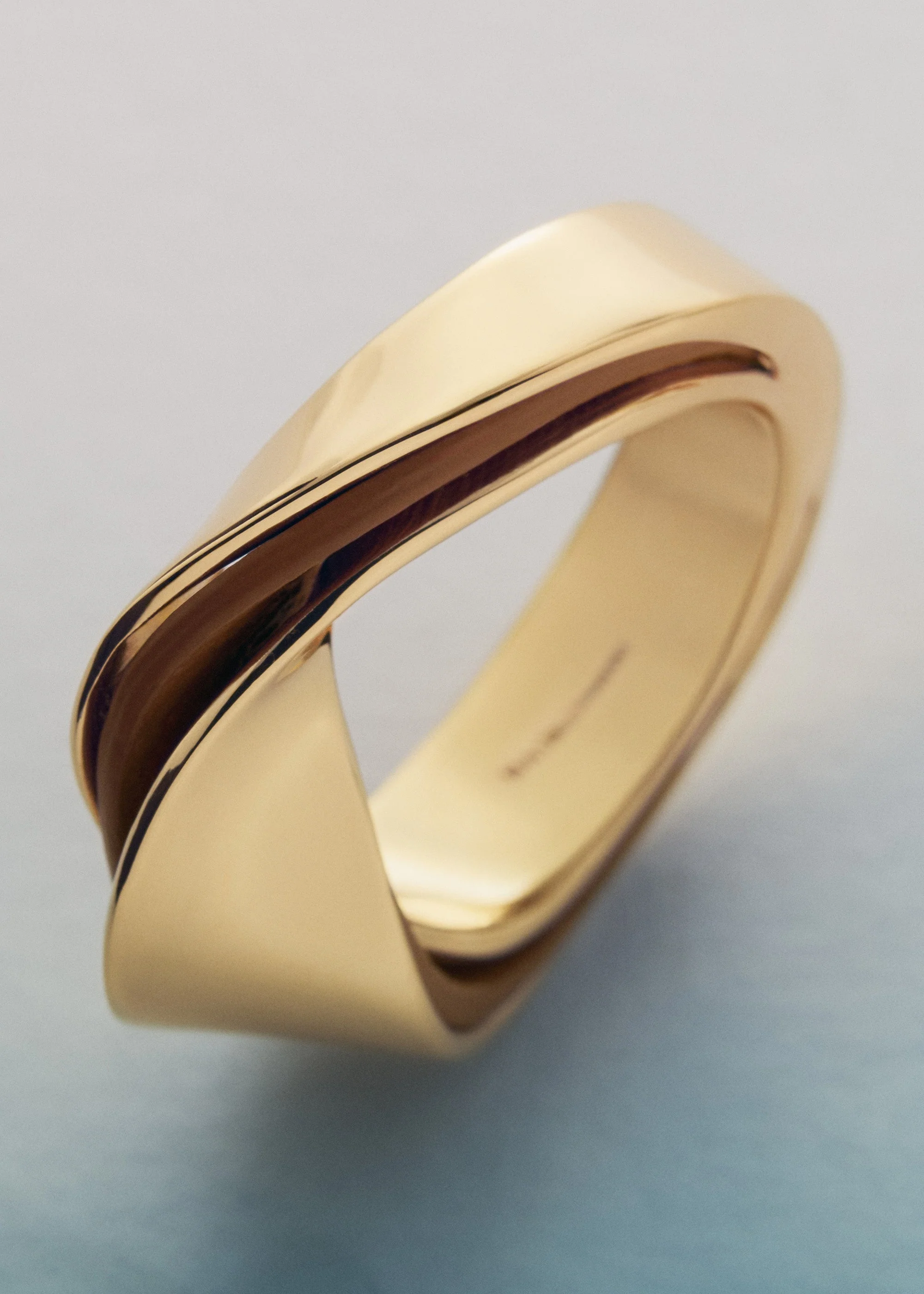 Ormé Ring - Gold Gilded with Camel Leather - Image 2